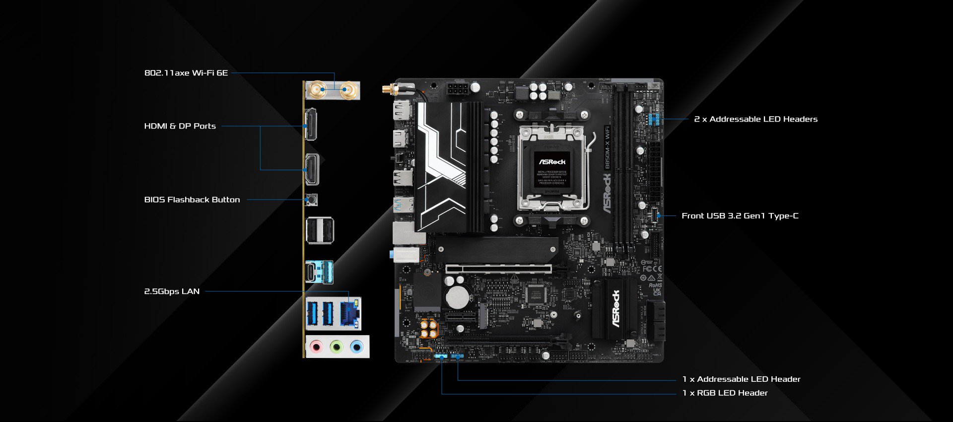 ASRock B850M-X WiFi Motherboard